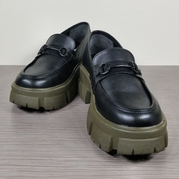 Steve Madden Trifecta Platform Loafer, Black Leather, Womens Size 8.5 M - Picture 4 of 13